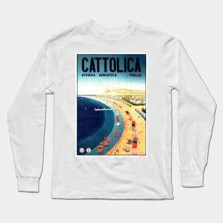 CATTOLICA BEACH ITALY Advertisement Vintage Italian Holiday Long Sleeve T-Shirt